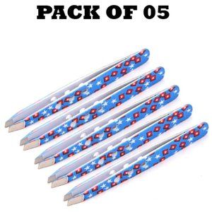 Forgica Professional Stainless Steel Paper Coated Tweezers Pack of 05